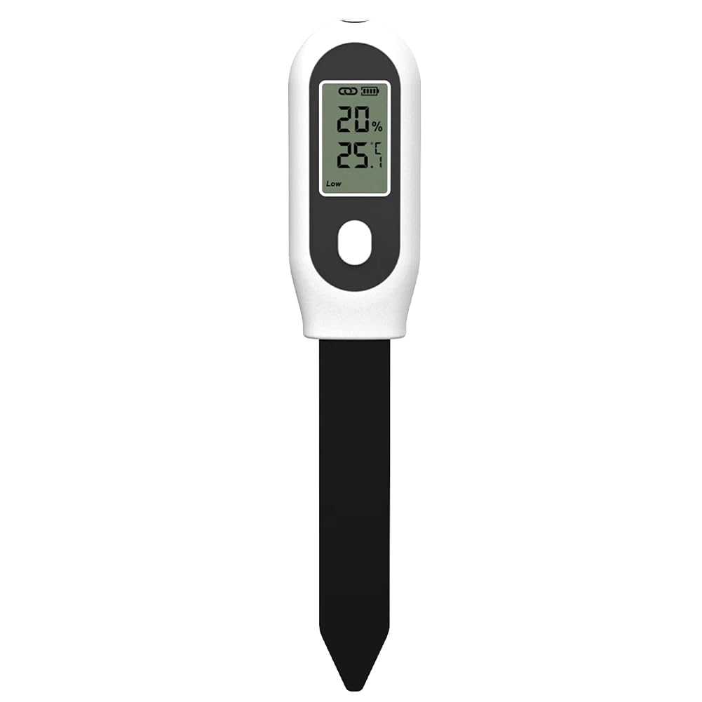 Oewwthy Tuya Zigbee for Plants Pots Garden Soil Moisture Sensor 3 in One Humidity Temperature Sunlight Meter Screen/APP Control