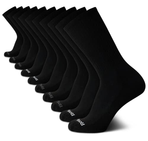 Reebok Men's Crew Socks - 10 Pack Stretch Performance Cushioned Crew Socks - Arch Support Athletic Socks for Men (6-12.5)