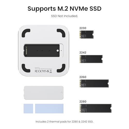 Image of VENTION for Mac mini M4 Dock, 10 in 1 Aluminum Stand for M4 /M4 Pro with M.2 NVMe SSD Enclosure, 4K@240HZ /144HZ USB A 3.2, 10Gbps Transfer, USB C Extender, SD /TF Reader, Silver