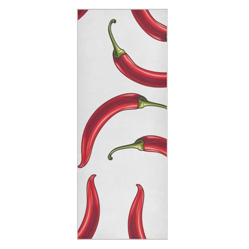 SEINDUS Chili Pepper on White Background Hot Yoga Towel for Women & Men, Non Slip Super Absorbent and Quick Dry Yoga Mat Towel for Hot Yoga, Pilates and Fitness 73