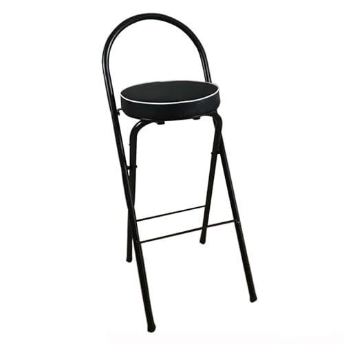 Taburete de bar plegable genérico para desayuno con asiento acolchado, silla redonda portátil con respaldo y taburete plegable para uso interior y exterior