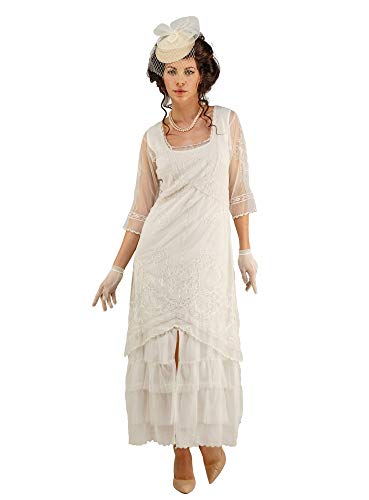 Nataya2101 Women's Second Wedding 1920s Vintage Style in Ivory