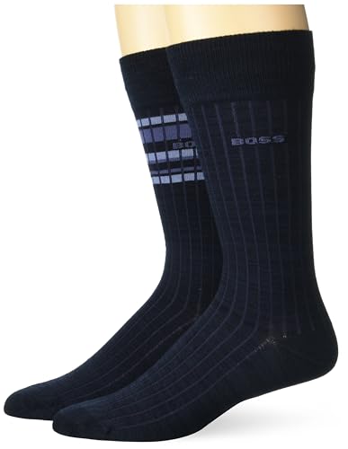 BOSS Men's 2-Pack Regular Length Striped Socks