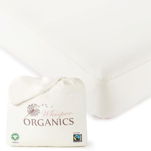 Image of Organic Crib Mattress Protector - 100% Waterproof Crib Mattress Protector Pad with Soft Quiet & Breathable Triple Layer Protection - Fairtrade & GOTS Certified and Machine Washable (52"x28"x9”)