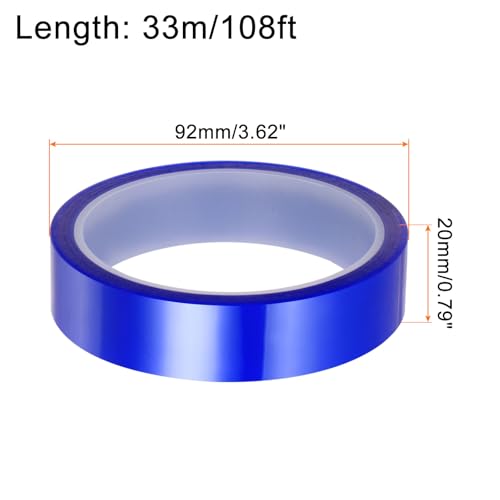 Image of HARFINGTON 6 Rolls Heat Tape High Temperature Heat Resistant Tape 20mmx33m(108ft) Sublimation Thermal Heat Transfer Tape for Sublimation Press No Residue, Blue