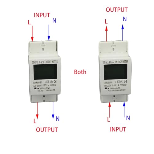 Compteur électrique monophasé Din rail 80A écran LCD rétroéclairé
