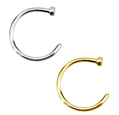Forbidden Body Jewelry 18g 10mm Silver & Gold Tone Surgical Steel Perfect Basics