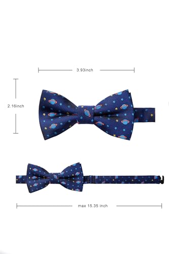 Image of HISDERN Bow Ties for Boys Pre Tied Toddler Bow Tie Adjustable Kids Bowties Clip On Fun Patterned Bowties for Wedding Party