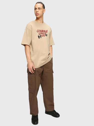 Image of Bewakoof X Star Wars Stormtrooper Men's Cotton Graphic Print Oversized Fit Half Sleeve Round Neck T-Shirt | Casual Wear | Street Wear | Oversized t Shirt for Men Cotton | Baggy