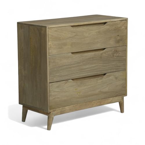 Image of Solid Wood Nova Chest of Drawer | Multipurpose Cabinet for Kitchen and Living Room Storage | Kitchen Cabinet | Finish - Tobacco Brown