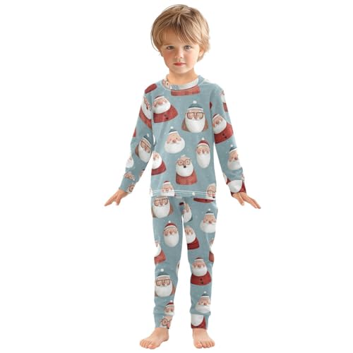 Pajama Sets Long Sleeve Santa Claus Pattern Prints Soft Comfy Sleepwear 2 Piece PJS 3-8T2
