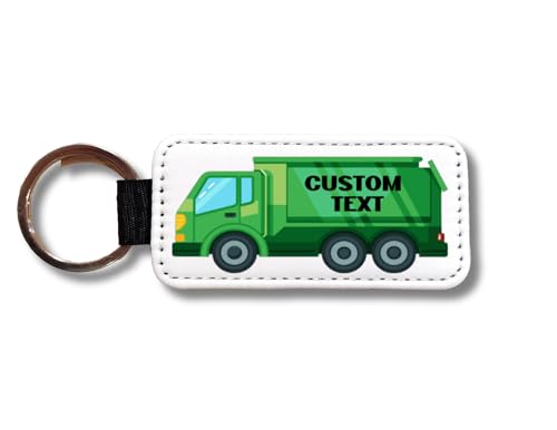 Custom Garbage Truck Keychain – Personalized Sanitation Truck Key Ring
