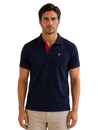 Image of Lux Cozi Men's T-Shirt with Chest Pocket | Polo T-Shirt for Man | Plain Casual Stylish | Half Sleeve| Cotton Blend Collar Polo T-Shirts for Men