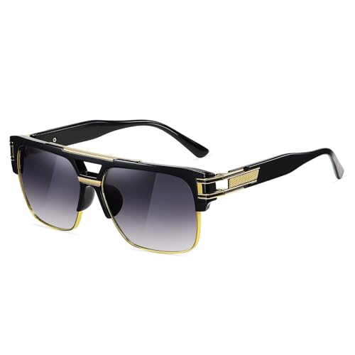 SHEEN KELLY Große Retro Sonnenbrille Square Brille Herren Damen Spiegel...