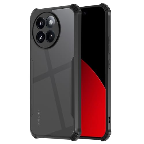 Image of Pikkme Back Cover | Crystal Clear Transparent Back | Ultra Hyrbid | Full Camera Protection | Raised Edge | Bumper Back Case for Xiaomi Civi 4 Pro 5G / Xiaomi 14 Civi 5G (Black)