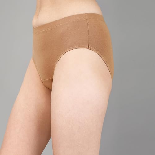 Image of SOIE Women High Rise Full Coverage Solid Colour Cotton Stretch Hipster Panty (Pack of 3)