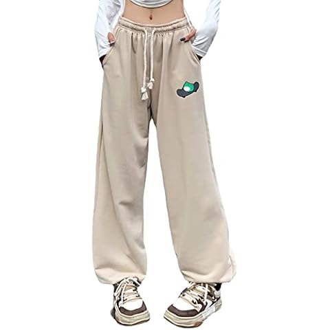 Skateboard Frog Sweatpants Baggy Joggers for Women Running Gym Athletic Fit Trousers (Khaki,XL) Cover