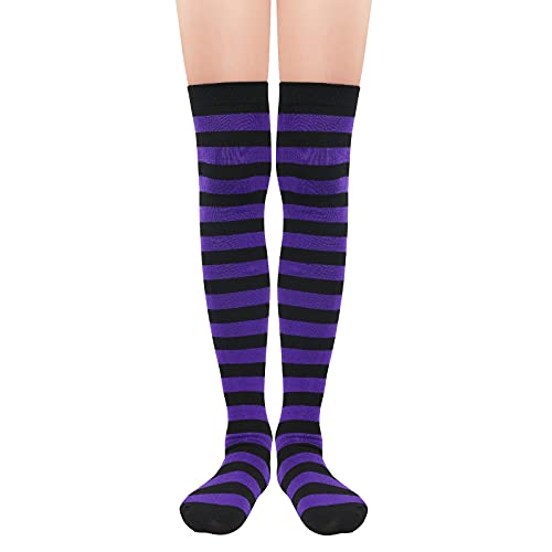 Image of American Trends Womens Rainbow Socks Striped Knee High Socks Thigh High Stockings Casual Tube Socks Costume Leg Warmers