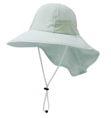 DRESHOW Cappello da Sole per Neonati UPF 50+ Cappello da Collo per Ragazzo Protezione per Bambini Cappello a Secchiello...
