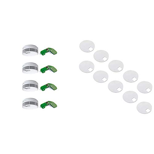 31-5000021-13-01 Rauchmelder Genius Plus X inkl. Funkmodul Basis X & Mehrfarbig LED – Rauchwarnmelder in Weiß & Klebepad Genius für