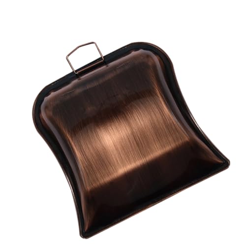 PRETYZOOM Jumbo Dust Pan Red Bronze Heavy Duty Metal with Hanging Hook Ideal for Household Industrial and Table Cleaning
