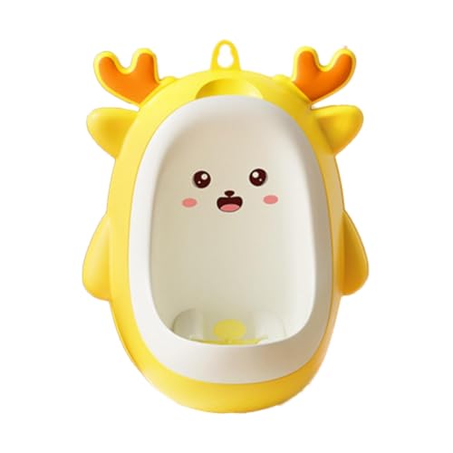 Milageto Dinosaur Potty Trainer Urinal Standing Potty, Cartoon Portable Urinals Toilet Training Hanging Pee Trainer for Child Toddlers, Yellow