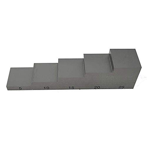 YFYIQI Ultrasonic Calibration Block 5 Step 5mm 10mm 15mm 20mm 25mm Used for Ultrasonic Thickness Gauge 1018 Steel Calibration Test Block