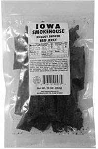 Iowa Smokehouse IS-10JH Beef Jerky, Hickory, 10-oz. - Quantity 6