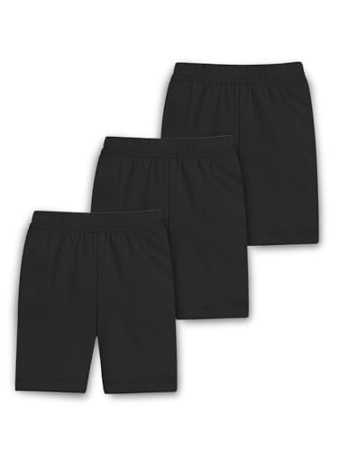 Image of Trampoline Girls Cotton Cycling Shorts Pack of 3 | Black | Stretchy, Breathable & Moisture-Wicking | Snug Fit for Skirts & Dresses | Soft Cotton Blend | Summer Essential Undershorts