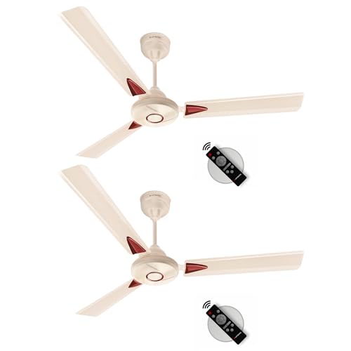Image of LONGWAY Aero 1200 mm BLDC Ceiling Fan with Remote Control | BEE 5 Star Rated Energy Efficient | Ultra High Speed 3 Blade Anti-Dust Decorative Ceiling Fan (2, Ivory)