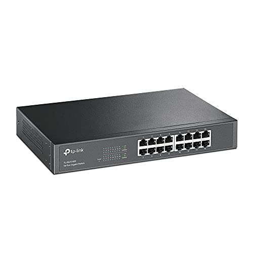 TP-link 16 Ports TL-SG1016D Gigabit Desktop Rackmount Switch Network Hub | Plug and Play | MAC Address self-Learning, Auto MDI/MDIX and Auto Negotiation