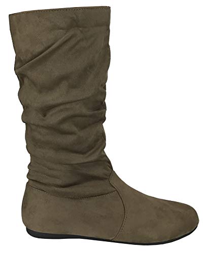 Wells Collection Womens Boots Soft Slouchy Flat to...
