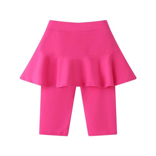 Girls' Knee Length Shorts with Skirt Capri Leggings Kids Summer Casual Sports Shorts 3-11 Years