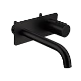 Modern Wall Mounted Bathroom Faucet Single Handle Mixer Tap Solid Brass Rose Gold/Matt Black Finish Dual Control Hot And Cold Water Faucet