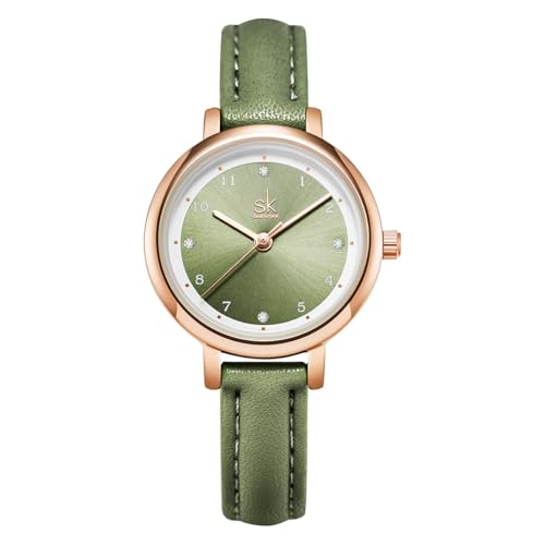 SHENGKE Minimalist Watch (Love Me Tender Love Me Home) Casual Fashion Wrist Watch Pupils Green