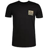Kurzarm Rundhals Reef Distressed Kurzarm T-Shirt für Männer, Kaviar (Wellie), L