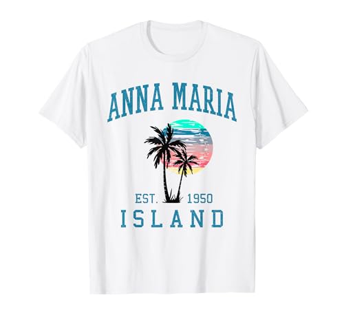 Anna Maria Island Florida Vintage Beach Palm Trees Summer T-Shirt