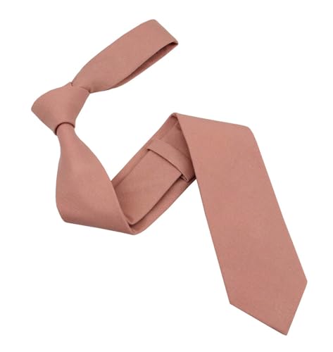 Image of Mens Solid Linen Ties - Slim Pattern Necktie for Men Wedding Groomsmen