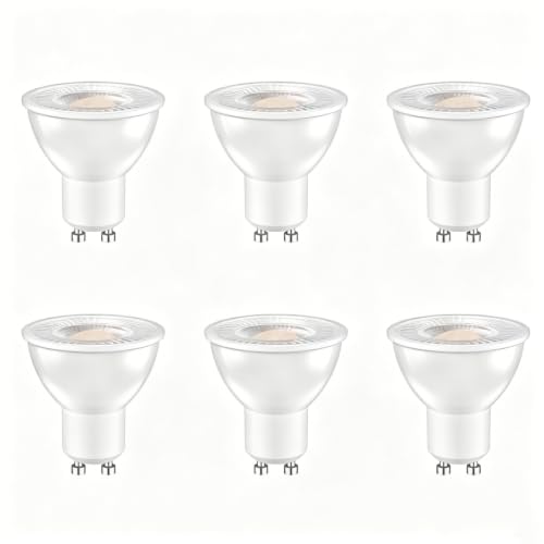 Caldarax 6 Stück GU10 LED Lampe Naturweiß 4000K GU10 Reflektor 5W LED Leuchtmittel Ersetzt 50W Halogenlampen 500 Lumen Abstrahlwinkel 120 MR16 230V Reflektorlampe Nicht Dimmbar