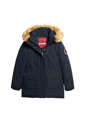 Superdry Everest Faux Fur Hooded Parka Veste pour femme, Nordic Chrome Navy, 38