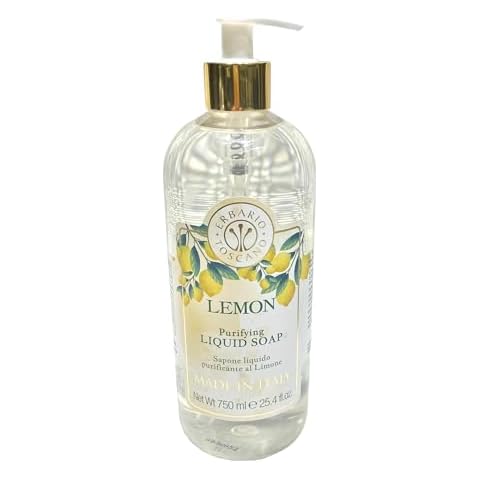 ERBARIO TOSCANO LEMON Moisturizing Liquid Soap, Made in ITALY 25.4 oz Cover