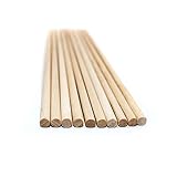 MAHITOI Dowel Rod Unfinished Hardwood 1/4 x 12 inches 10 Pieces for Arts, Crafts, Home décor, Holiday Ornaments, Handmade Gifts, macramé, Plant Support, DIY Equipment, Flag, Banner, Sign Stick