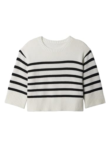 GAP Baby Girls Crew Sweater New Off White Stripe 0-3M