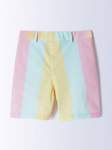 Milou Cotton Broad Striped Bio Washed Shorts - Multicolor - Image 4 thumbnail