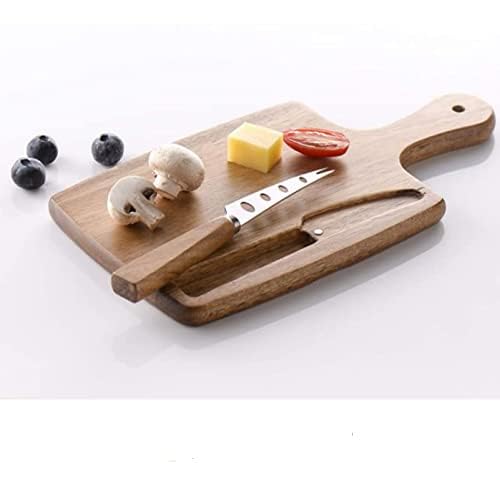 Mini Small Cheese Board and Knife Set, Charcuterie Platter & Serving Tray for Wine, Crackers, Brie and Meat for Home,Picnic,Restaurant, Cafe Use (Dimensions :19 x 15 x 1.5 cm) 2