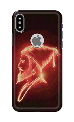 Image of PRINTFIDAA Printed Hard Back Cover Case for Apple iPhone X | iPhone 10 | iPhone Xs | iPhone 10s Logo View Back Cover (Chatrapati Shivaji Maharaj) -112