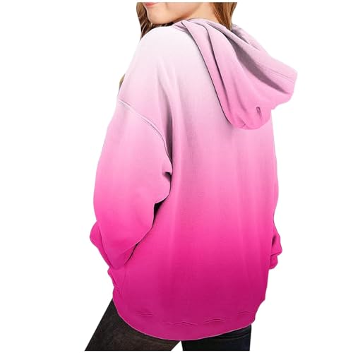 Girls Oversized Hoodie Cute Pullovers for Teens Gradient Hooded Sweatshirts Baggy Preppy Winter Trendy Clothes4