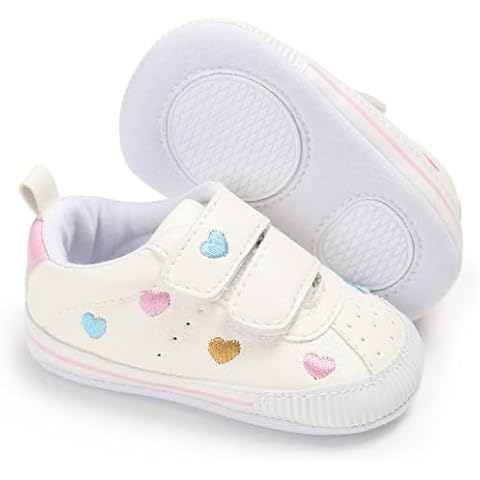 Clowora Baby Boys Girls Shoes Non-Slip Rubber Sole Sneakers Infant First Walking Toddler Crib Shoes Newborn Loafers Flats(10/Multi-Color,6-12 Months) Cover