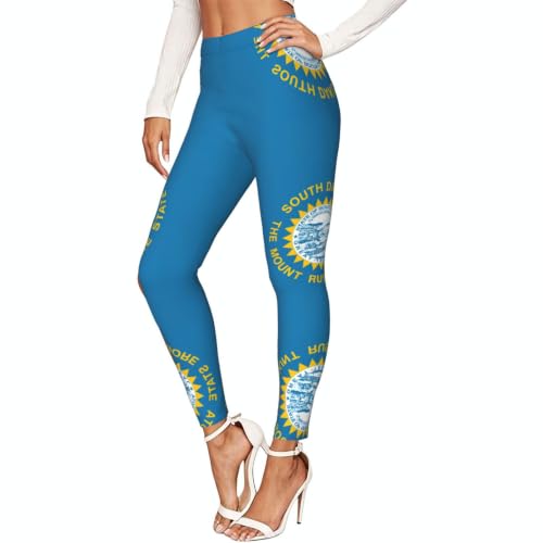 Leggings bandera de Dakota del Sur mallas elásticas de tacto suave