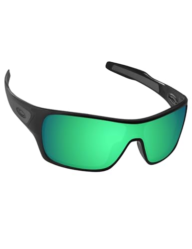 Image of Alphax Emerald Green Mirrored Non-polarized Replacement Lenses for Oakley Turbine Rotor OO9307 Sunglasses